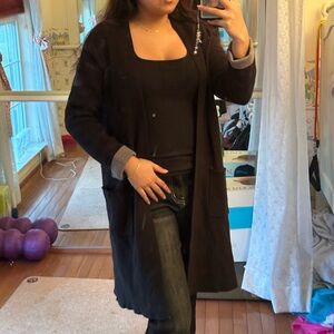 Time and Tru Black and Gray Cardigan